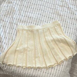 Free People Beach Elegant Cream Pleated Skirt